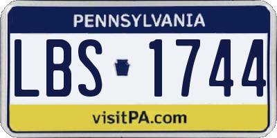 PA license plate LBS1744