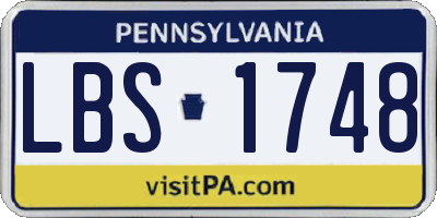PA license plate LBS1748