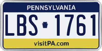 PA license plate LBS1761