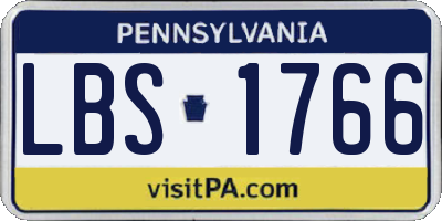 PA license plate LBS1766