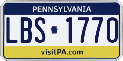 PA license plate LBS1770