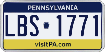 PA license plate LBS1771