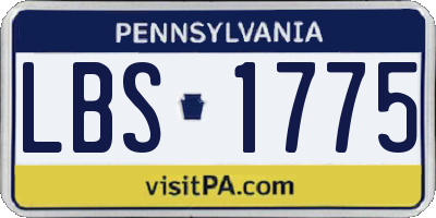 PA license plate LBS1775