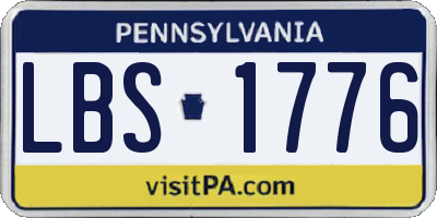 PA license plate LBS1776