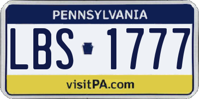 PA license plate LBS1777