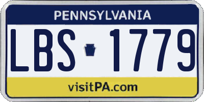 PA license plate LBS1779