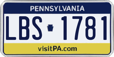 PA license plate LBS1781