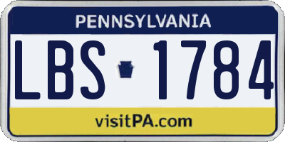 PA license plate LBS1784
