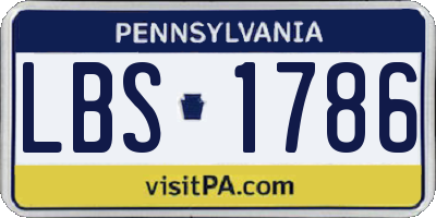 PA license plate LBS1786