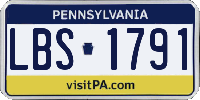 PA license plate LBS1791