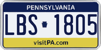 PA license plate LBS1805