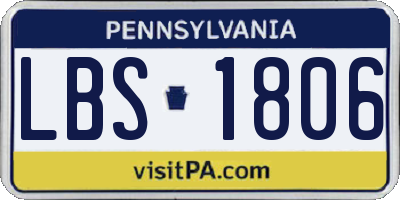 PA license plate LBS1806