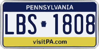 PA license plate LBS1808