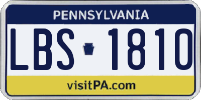 PA license plate LBS1810