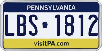 PA license plate LBS1812