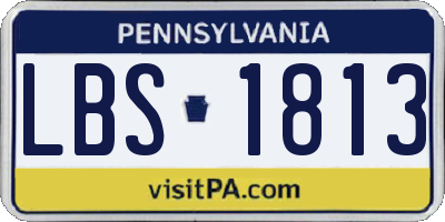 PA license plate LBS1813