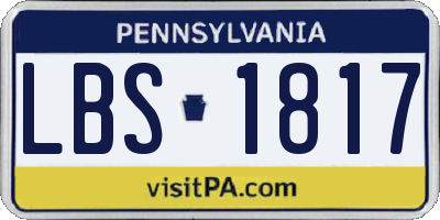 PA license plate LBS1817