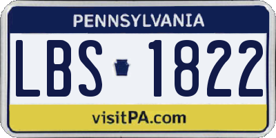 PA license plate LBS1822