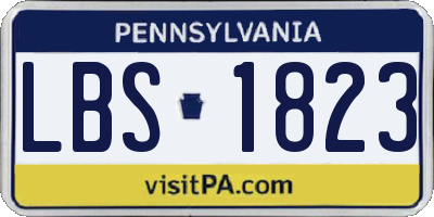 PA license plate LBS1823