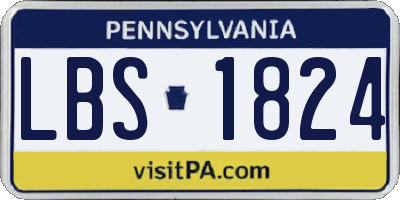 PA license plate LBS1824