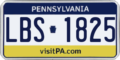 PA license plate LBS1825