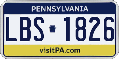 PA license plate LBS1826