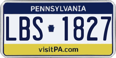 PA license plate LBS1827
