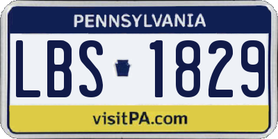 PA license plate LBS1829