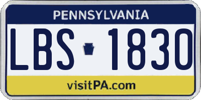PA license plate LBS1830