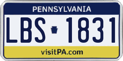 PA license plate LBS1831