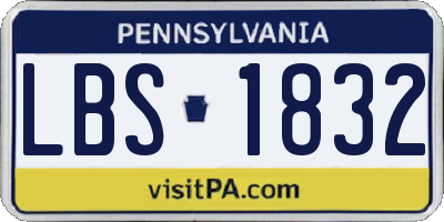 PA license plate LBS1832