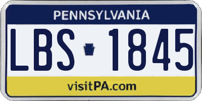 PA license plate LBS1845