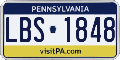 PA license plate LBS1848