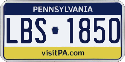 PA license plate LBS1850