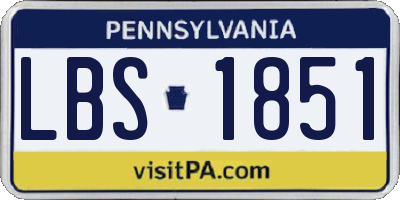 PA license plate LBS1851