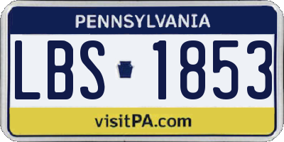 PA license plate LBS1853
