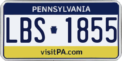 PA license plate LBS1855