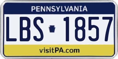 PA license plate LBS1857