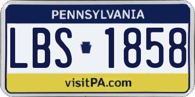 PA license plate LBS1858