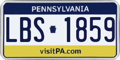 PA license plate LBS1859