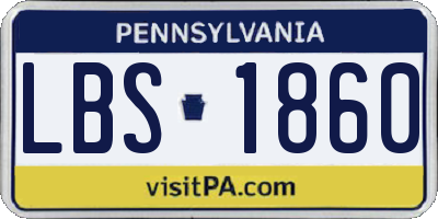 PA license plate LBS1860