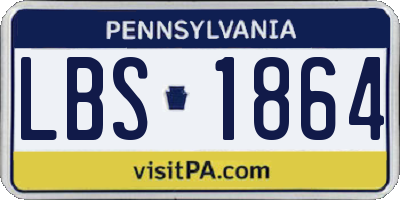 PA license plate LBS1864