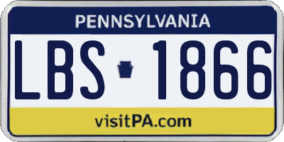 PA license plate LBS1866