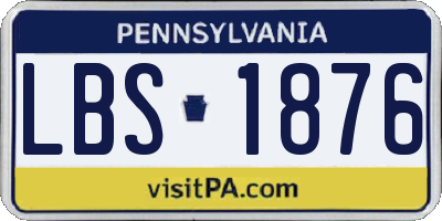 PA license plate LBS1876