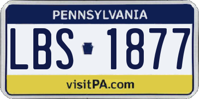 PA license plate LBS1877