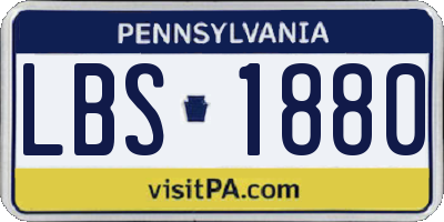 PA license plate LBS1880