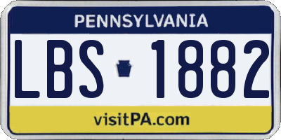 PA license plate LBS1882