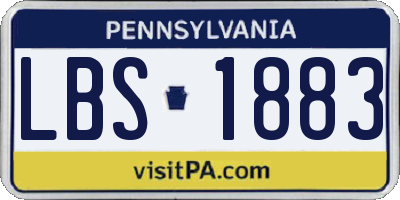 PA license plate LBS1883