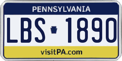 PA license plate LBS1890