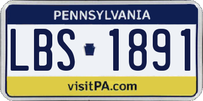 PA license plate LBS1891